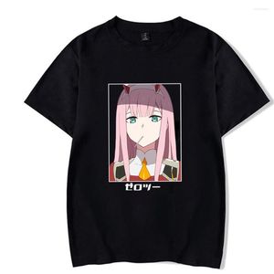 Men's T-skjortor älskling i Franxx Anime Harajuku Zero Two Girl Print Shirt Män/kvinnor toppar Loose Summer Short-Sleeve Chic Male T-shirt