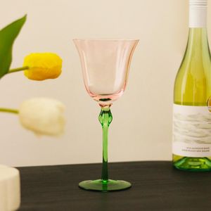 Şarap Gözlükleri Jinyoujia Kore tarzı çiçek şekli İki renkli cam kristal şekilli kadeh kırmızı kokteyl ev düğün hediyesi