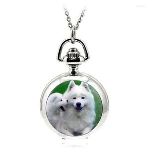 Pocket Watches A095 Watch Animals Cartton Love Quartz Movement Clock Necklace & Fob Pendant Sweater Chain