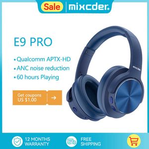 Headsets Mixcder E9 PRO Headset aptX HD Wireless Bluetooth Headphones Active Noise Cancelling with MIC Deep Base Earphones J230214