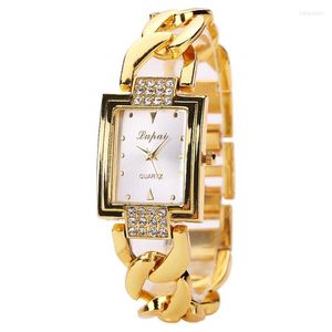 Zegarki dla zegarków damskich Top Złota Bransoletka Watch Women Rhinestone Ladies Clock Montre femmewristwatches na rękę na rękę