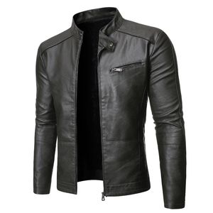 Herrjackor pu casual läderjacka män våren höstrock motorcykel cyklist smal passform utkläder hane svartblå kläder plus size s-3xl 230214