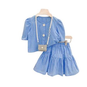 Giyim LZH Yaz Çocuk Şeyleri Kız Setleri Moda Çocuk Kostümü Kısa Kollu Etek PCCS Kıyafet Bebek Kız Takım Yıllar