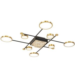 Plafoniere Lampadario moderno Illuminazione Nordic Square Crystal Soggiorno Camera da letto Lampadari Creative Home Fixture Lustre LampCeiling