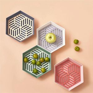 Plates Creative Hexagon Seasoning Bowl Waterproof Multi Purpose Small Appetizers Snack Dish Sauce Kitchen Dishes Sushi Cake Tray