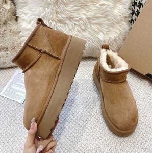 2024 Women Classic Mini Platform Boot Australia Fur Suede Wool Blend Comfort Winter Designer Snow Bootes 35-44 U202410