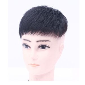 Bangs Clip in Human Hair Toupee Men Piece S for Man Natural Short Brazylian proste Remy for Loss 230214