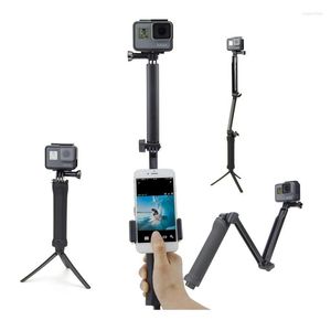 Treppiedi Lightdow Pieghevole Monopiede a 3 vie Selfie Stick Grip Braccio di estensione Treppiede Clip per telefono per 6 5 4 SJCAM