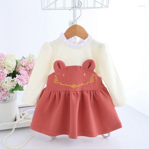 Girl Dresses Idea Fish Born Dress Infant Baby Clothes Clothing Cartoon Striped Velvet Thicken Spring Girls 0-2Y