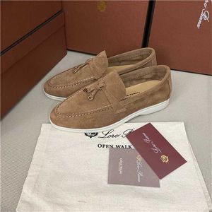 Italien Designer Loropiana Shoes LP Damenschuhe, klassische, tiefe Loafer-Schuhe, einfüßige Schuhe, flache Sohlen, Lederschnalle, weich arbeitend