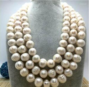チェーン巨大な12-13mm天然南海本物の白い真珠ネックレス50 