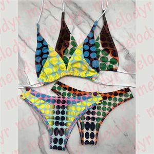 Dot Print stroje kąpielowe damskie letnie dwuczęściowe bikini projektant mody seksowny biustonosz strój kąpielowy kolorowy strój plażowy