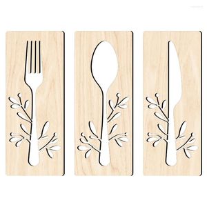 Set di stoviglie Decorazioni da parete per cucina Targhe per mangiare Cucchiaio forchetta per fattoria Appeso in legno Amore in legno Utensili rustici Targhe Targa per bevande divertenti