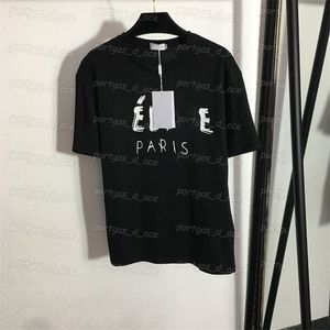 Tryckt T-shirt för kvinnor Paris Mode bomull T-shirts Sommar Cool Casual Street Style Toppar