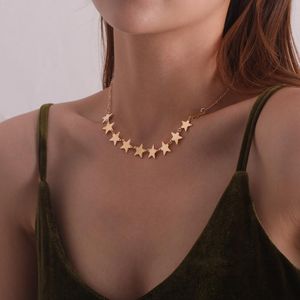 Chains Simple Plain Star Choker Necklace For Women Gold Sliver Chain Necklaces Collares Statement Fashion Jewelry 2023