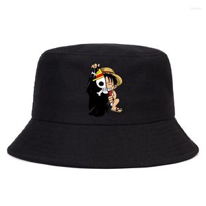 Berets anime roronoa zoro letnia kapelusz kobiety luffy panama wiadro czapka design flat Visor Harajuku Fisherman Hats