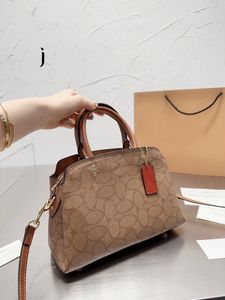 Modekvalitet Kvinnors middagsduk Designer Luxury Leather Canvas Shopping Bag Round Letter Flower M￶nster En axelstorlek 27-17cm 55113