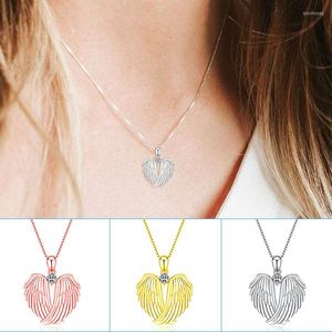 Colares de pingentes colar de asa de anjo com strass com liga brilhante e elegante jóia de jóias para meninas mulheres xin-