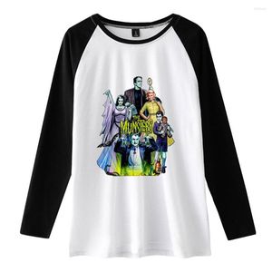 メンズTシャツThe Munsters 2023 Film Crewneck Longsleeve Stitching Color Shirt女性男性Tシャツアメリカン映画面白い服