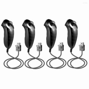 Game Controllers 4 Packs Nunchuk Nunchuck Gamepad Joystick For Wii U PRO Console Black