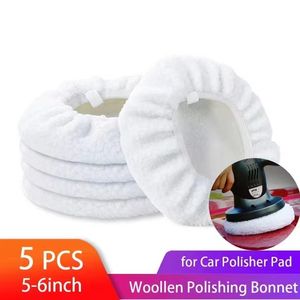 5 Packs Packer Polhoner Pad Pap capô de 5 a 6 polegadas Polishing Polishing Capinho de enceramento de lã para polir de carro