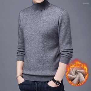 Men's Sweaters Winter Young Men's Pullover Head Plus Plush One-Piece Sweater Turtleneck Thickened Undershirt