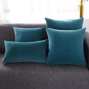 Pillow Luxury Blue Gray Green Yellow Color Soft Velvet Cover Case Home Decorative Chair Sofa Throw Pillows