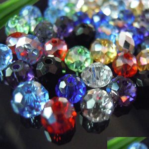 Andra blandade färger 4x6mm 50st Rondelle Österrike Facetterade kristallglaspärlor Löst distansrundan för smycken Making Drop Deliv Dhgarden Dh6in