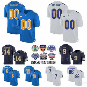 NCAA College Football Pitt Panthers 9 Kedon Slovis Jersey University 19 Nate Yarnell 6 Rodney Hammond Jr 14 Konata Mumpfield 86 Gavin Bartholomew 7 SirVocea Dennis