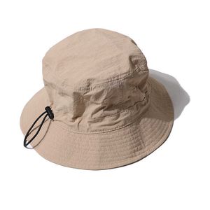Hombre de borde ancho Hombre Drawstring Rope Fisherman Hat Mujer Flattep Bucket Hats Unisex Mountaineing Outdoor Sunshade Tap Capón de pesca R230214