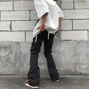 Men's Pants Street High Casual American Streetwear Hip Hop Draswring Folded Design Spodni Elastyczna talia 2023 2Y6623