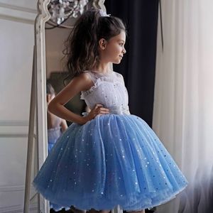 Abiti da ragazza 210Y s vestito Baby Princess Dress Tulle Toddler Party Wedding Vestido Garza Tutu Pageant Abiti di compleanno 230214