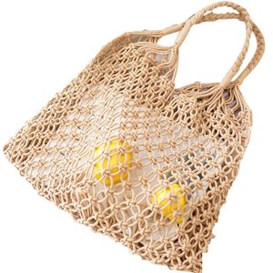 Storage Bags Fashion Women Fishing Net Woven Hand Bag Irregar Handbag Summer Beach Drop Delivery Home Garden Housekee Organization Dhcsa