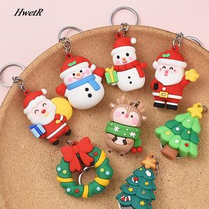 Keychains Christmas Series Santa Claus Tree Key Chains For Backpacks Pendant Cute Elk Doll Ring Kids Friends Cadeau