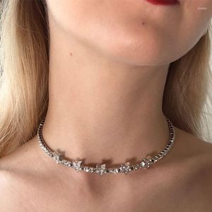 Choker Korea Fashion Shining Stars kołnierz luksusowe łańcuchy obojczyka oświadczenie Naszyjnik weselny biżuteria estetyczna dla kobiet prezenty