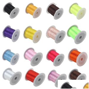 Otros 10M / Rollo 0.8Mm Cordón elástico Hilo Accesorios de joyería Línea de abalorios Cuerda de cristal fuerte 16 colores Diy Collar Brace Dhgarden Dhxys