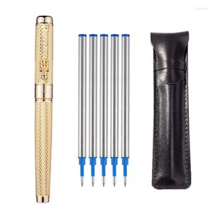 Golden Dragon Pattern Roller Ball Pen for Collection Luxury Stationery Executive Office Writing Penns Gift