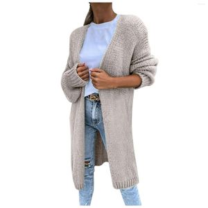 Kadın Sweaters Leopar Baskı Paltosu Kadınlar İçin Sonbahar ve Kış Düz Renk Uzun Kollu Gevşek Elegant Örgü Hırka Kazak Ceket