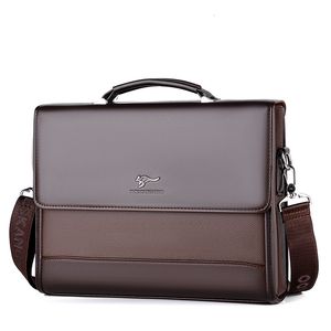 Kolejki Męskie torebki Pu skórzana męska taczka na torba biznesowa dla mężczyzn marki torby laptopa Organizator dla dokumentów 230214