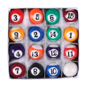 Biljardbollar Professional 25mm 38mm Barn Biljard Balls Set harts små poolkodbollar Full Set 16 st mini Biljardbollar Set 230213