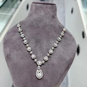 Łańcuchy Klasyczny łańcuch swetra Moissanite pełny diament Wisidant Lab