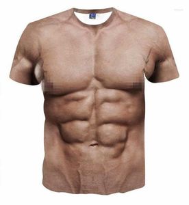 Camisa de camisetas masculinas de camisa unissex 3D Músculo modal Modal de pescoço O Euro-America, estilo de personalidade engraçado de personalidade sexo