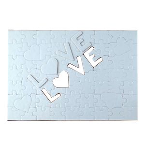 A4 sublimação em branco Puzzle Party Favor 72 peças Love Paper Pearlescent Diy Jigsaw Toy Birthday Birthday Day's Day Presente