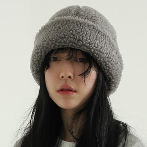 Berets INS Autumn Winter Hats For Women Soft Lambswool Russian Ladies Cute Snow Men Beanie Cold Gorros 230214