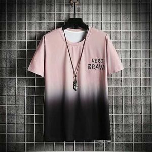 Herr t-shirts Summer Men's T Shirts Hip Hop Streetwear Gradient grafiska toppar TEES Män avslappnad harajuku män kläder kort ärm t shirt män y2302