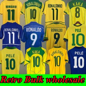 Vintage Brezilya Futbol Formaları - Pele Ronaldinho Klasik Futbol Gömlekleri (1957-2012)