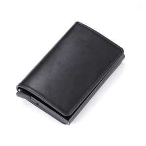 Plånböcker 2023 Smart plånboksusens korthållare HASP Aluminium Metal Credit Busines Mini Drop Man Women11