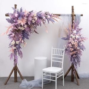 Dekorativa blommor romantik förfining artificiell blomma bröllop dekorationer festival scen bakgrund bågprydnader dekor produkt