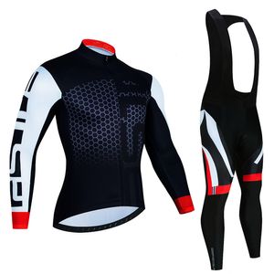 Rowerowe koszulki Zestawy Pro Cycling Jersey Set z długim rękawem Rowerowe ubrania rowerowe