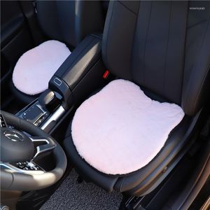 Car Seat Covers 1pc Thick Plush Warm Cover Winter Cushion Universal Office Pink Chair Pads Automotive Interior Supplies 47x47cm